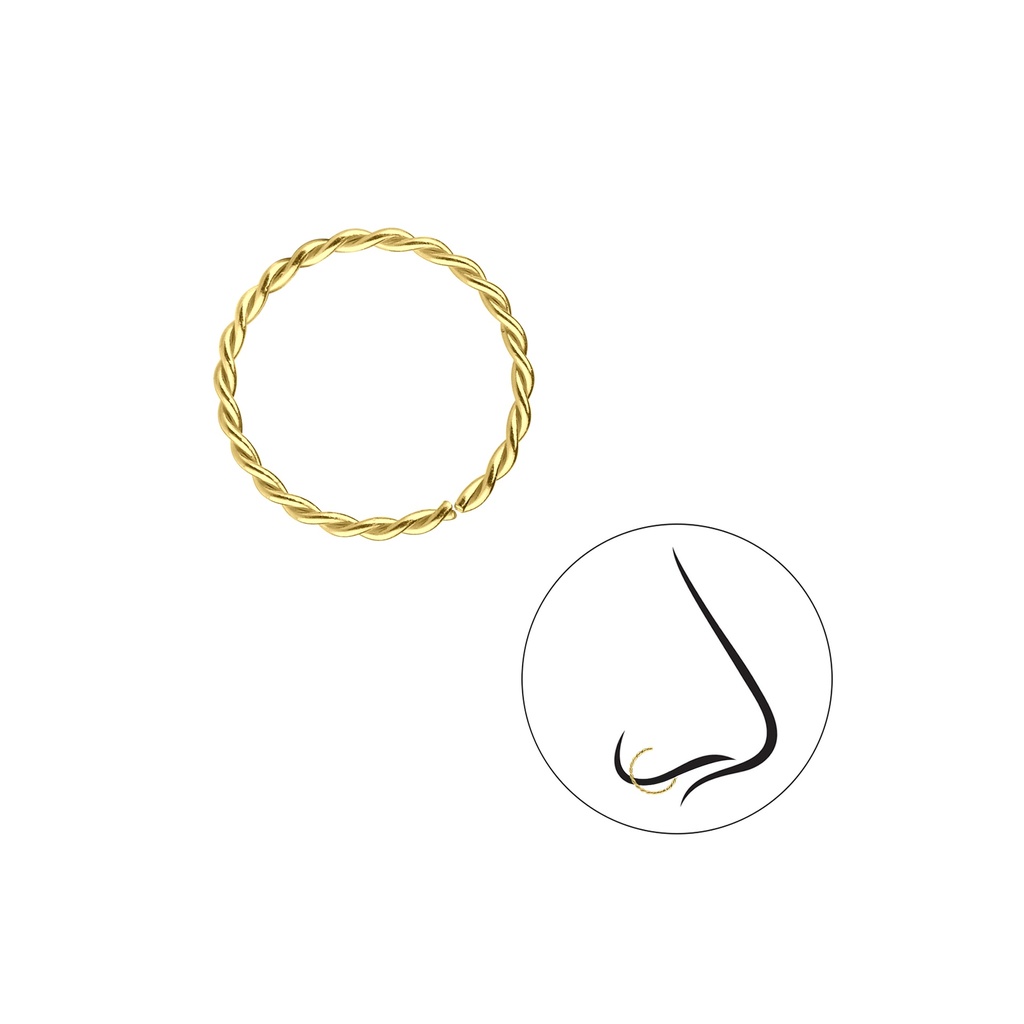 Twisted Nose Ring Gold