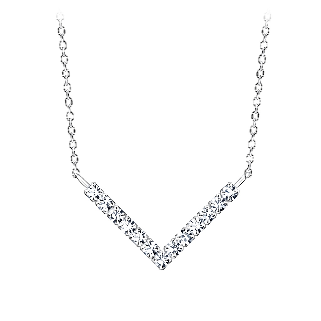 Crystal Chevron Kette Silber