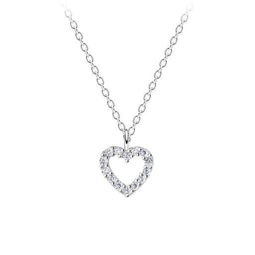 Zirconia Heart Kette Silber