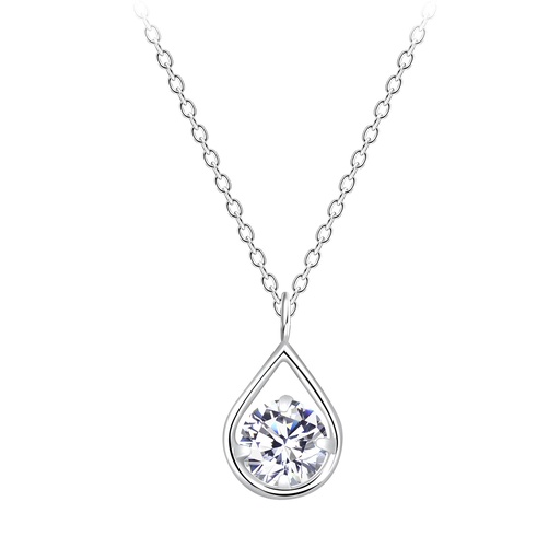 Zirconia Teardrop Kette Silber
