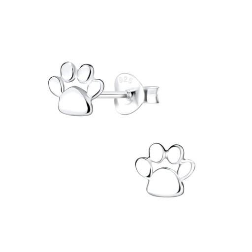Paw Print Studs Silber