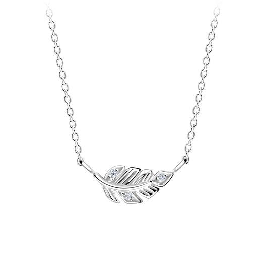 Zirconia Leaf Kette Silber