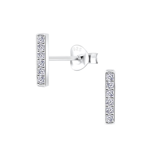 Zirconia Bar Ohrringe Silber
