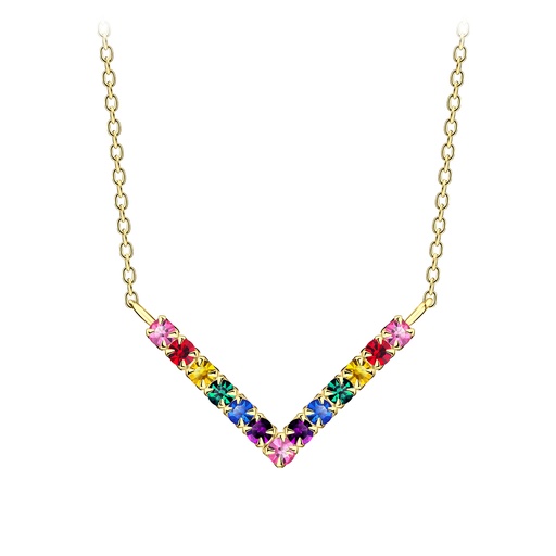 Colourful Chevron Kette Gold
