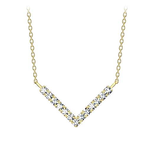 Crystal Chevron Kette Gold